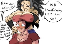 2girls big_breasts black_eyes black_hair blush breasts breasts_on_head busty caulifla cleavage dark-skinned_female dark_skin dragon_ball dragon_ball_super edging english_text female female_only female_saiyan green_eyes huge_breasts kale light-skinned_female light_skin long_hair multiple_girls muscular_female musk musk_clouds musky naughty_face pseudocel saiyan seductive seductive_smile smell smelly smile spiky_hair steam steamy sweat sweatdrop sweating sweaty text universe_6/universe_7 universe_6_saiyan/universe_7_saiyan voluptuous wholesome yuri