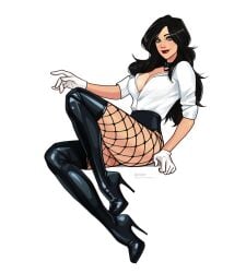 1girls athletic athletic_female big_breasts black_hair boots breasts busty cleavage curvaceous curvy curvy_figure dc dc_comics digital_drawing_(artwork) digital_media_(artwork) eyebrows eyelashes eyes female female_focus female_only fishnets fit fit_female hair hero heroine high_heel_boots high_heels hips hourglass_figure justice_league legs light-skinned_female light_skin lips magician minko olena_minko slim slim_waist superhero superheroine thick thick_legs thick_thighs thighs upper_body voluptuous waist wide_hips zatanna zatanna_zatara