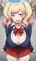 1girls ai_generated big_breasts big_thighs breasts busty cleavage female huge_breasts huge_thighs jk_bitch_ni_shiboraretai large_breasts large_thighs milkersenjoyer school_uniform schoolgirl thick_thighs thighs twintails voluptuous yariko