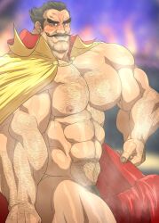 balls bara body_hair boner dio_(final_fantasy) erection facial_hair final_fantasy final_fantasy_vii hitenmaru male male_only muscles muscular musk penis solo solo_male sweat sweating