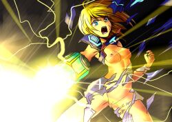 blonde_female blonde_hair blue_eyes boobs breasts damaged_clothes damaged_clothing embarrassed embarrassed_nude_female enf female female_focus female_only functionally_nude functionally_nude_female metroid naked naked_female pussy samus_aran skechplezures solo solo_female solo_focus tits unconvincing_armor