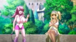 2020 2girls anime_screencap demon_girl esmeralda_(meltys_quest) female female_only heart_tail melty_(meltys_quest) meltys_quest monster_girl multiple_girls ova screencap screenshot succubus succubus_costume succubus_horns succubus_tail succubus_wings