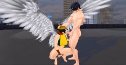 3d batman_(series) blowjob dc dc_comics dick_grayson fellatio female fingering hawkgirl male nightwing oral pof3445 the_sims the_sims_4