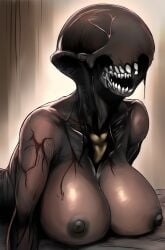 1girls baddelz big_breasts breasts female female_only horror monster nightmare_fuel nightmare_waifu original sharp_teeth sleep_paralysis_demon solo teratophilia