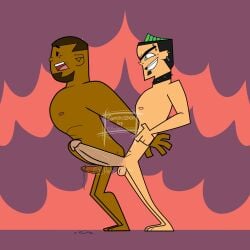 anti_mattio beefy big_penis bulge comission dark_skin dj_(tdi) duncan_(tdi) gay male_only necklace piercing precum punk rough_sex stomach_bulge total_drama_island x-ray yaoi