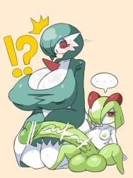 1futa 1girls 2023 areolae balls bar_censor breasts breasts_bigger_than_head censored chest_spike duo erect_nipples erection female futanari game_freak gardevoir gigantic_breasts green_body green_hair huge_ass huge_balls huge_cock humanoid humanoid_penis hyper hyper_penis kirlia kneeling large_balls larger_female massive_penis medium_breasts nintendo nipples nude osakana2gou pale_skin penis penis_awe pokémon_(species) pokemon pokemon_(species) pokemon_rse red_eyes short_hair sitting size_difference small_but_hung smaller_futanari voluptuous white_body