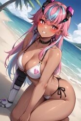 1girls ai_generated ass beach big_breasts bikini blush breasts day emikukis latam_virtual_youtuber long_hair looking_at_viewer multicolored_hair outdoors pink_hair public sky_blue_hair smile solo_female swimsuit tagme tanned tanned_female tanned_skin thighs tupadrev4 virtual_youtuber vtuber