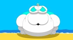 beach bikini chubby chubby_female fat female female_focus female_only glitch_productions karen_(smg4) obese obese_female overweight overweight_female smg4 solo solo_female solo_focus ssbbw unrealistic_proportions