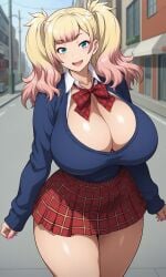 1girls ai_generated big_breasts big_thighs breasts busty cleavage female huge_breasts huge_thighs jk_bitch_ni_shiboraretai large_breasts large_thighs milkersenjoyer school_uniform schoolgirl thick_thighs thighs twintails voluptuous yariko