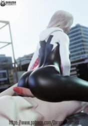 3d animated animation ass assjob big_ass blender blender_(software) blender_eevee blonde_hair blue_eyes bodysuit breasts buttjob buttjob_over_clothes camel_toe clothed_sex cock_between_ass cowgirl_position daruma_hedonist female from_behind grinding gwen_stacy hotdogging huge_ass looking_back marvel no_sound penis_between_ass short_hair short_shorts spider-gwen spider-man:_across_the_spider-verse spider-man:_into_the_spider-verse spider-man_(series) spider_web spider_web_print superhero tagme teasing video