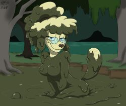 covered_in_mud dirty_girl dog_girl female female_only fur furry hefess mud muddy oc original original_character quicksand solo tagme