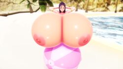 1girls 3d air_inflation animated ball beach beach_ball bounce bouncing bouncing_breasts bouncing_on_beachball breast_expansion breast_inflation breasts fate/grand_order fate_(series) female female_only huge_breasts imbapovi milf minamoto_no_raikou_(fate/grand_order) sitting sitting_on_ball sitting_on_beachball solo solo_female sound tagme video