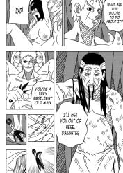1girls 2boys against_tree barefoot big_breasts blood blood_on_face blood_stain boruto:_naruto_next_generations breasts captured captured_heroine comic defenseless dialogue english_text father_and_daughter fundoshi heterochromia holding_object hopeless huge_breasts hyuuga_hiashi hyuuga_hinata imminent_fight injured injury interrupted kunai large_breasts loincloth mature mature_female milf monochrome naruto naruto_(series) ninrubio nipples puffy_nipples restrained roots speech_bubble spread_legs story struggle struggling suspended suspended_in_midair text trying_to_break_free trying_to_escape walk-in weapon zetsu