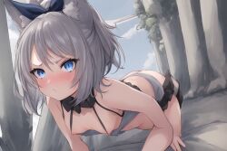 ai_generated blue_eyes cat_ears flat_ass original_character silver_hair small_breasts