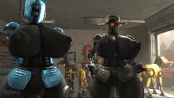 1boy 2futas 3d ada_(fallout) animated areolae assaultron assaultron_(fallout) balls beer beer_bottle big_ass big_balls big_breasts big_butt big_penis breasts casual casual_masturbation erection fallout futa_is_bigger futa_with_male futanari huge_balls huge_breasts huge_cock human humanoid humanoid_penis intersex kl-e-0 light-skinned_male light_skin looking_at_partner looking_at_penis male male_pov masturbating masturbation nipples no_sound nude pale_skin penis pov rayhuma red_eyes robot robot_girl standing thick_thighs twitching_penis video wide_hips