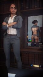 3d ass capcom female ingrid_hunnigan phoebe_bridgers_style resident_evil resident_evil_4 resident_evil_4_remake solo trahao