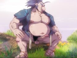 balls bara big_nose boner closed_eyes edelweiss_(studio) erection funeral-paws male male_only musclegut muscles muscular musk penis sakuna_of_rice_and_ruin sideburns sitting solo solo_male source_request spread_legs sweaty tauemon tensui_no_sakuna-hime tied_hair year_request