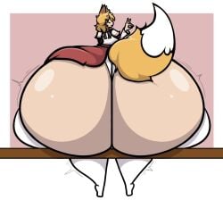 1girls ass ass_expansion big_ass bubble_butt colossal_ass enormous_ass female female_only fox_ears fox_girl fox_tail gigantic_ass huge_ass hyper_ass large_ass looking_back massive_ass puffster3 senko_(sewayaki_kitsune_no_senko-san) sewayaki_kitsune_no_senko-san thick_thighs wide_hips