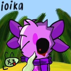 axolotl gay ioika_(artist) licking_penis male male_focus male_only moonzy moonzy_x penis purple_fur scarf tagme