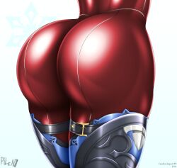 1girls ass ass_focus big_ass big_thighs eula_(genshin_impact) female female_only genshin_impact huge_ass huge_thighs large_ass latex latex_suit pilen thick_thighs thighs