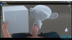 1boy 3d 3d_(artwork) big_penis blender blender_(object) blender_(software) blender_eevee blowjob cube cube_(blender) fellatio huge_cock interspecies jjjjd large_penis looking_at_partner looking_at_viewer male male_pov no_bra no_panties objectification on_back pants_open penis penis_out pov pov_eye_contact saliva saliva_drip saliva_on_penis saliva_string saliva_trail sex suzanne suzanne_(blender) uncircumcised uncut what