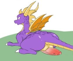 activision ass barefoot big_butt bubble_butt claws dragon feet feral genitals horn looking_back male membrane_(anatomy) membranous_wings nude open_mouth penis presenting presenting_hindquarters purple_body purple_eyes purple_skin scalie seii3 sharp_claws solo spyro spyro_the_dragon tail thick_thighs toe_claws western_dragon wide_hips wings