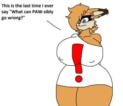 big_breasts bubsy bubsy_(series) crossdressing female female_only furry hotdog13 hourglass_figure rule_63 tagme