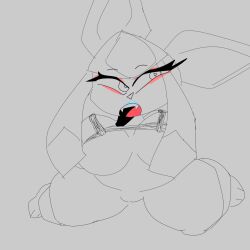 brightdowne chunky eeveelution glaceon pokemon pokemon_(species) tied_up