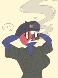 1girls big_breasts clothing cocomooooochi countryhumans countryhumans_girl cuba_(countryhumans) female smoking