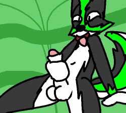 animated anthro balls black_body black_fur breath canid canine canis dan_(danthewolfdog) danthewolfdog fur genitals green_body green_fur green_highlights highlights_(coloring) humanoid_genitalia hybrid low_res male male_focus male_only mammal masturbation panting penis simple_background sitting solo solo_male tail tail_motion tailwag tongue tongue_out white_body white_fur wolfdog