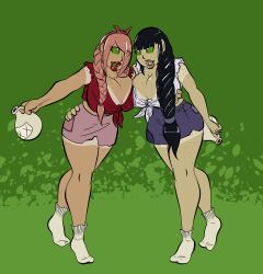 2girls alternate_breast_size bimbo bimbofication brainwashing covered_nipples female female_only hillbillification hillbilly hinata_hyuuga huge_ass huge_breasts human hypnosis identity_death implied_transformation mccrazy mind_control multiple_girls naruto race_swap redneck sakura_haruno thick_lips thick_thighs transformation wide_hips