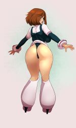 1girls 2020 ass female hero_outfit_(mha) leotard my_hero_academia ochako_uraraka solo tentaclemonsterchu thighs uraraka_ochako