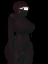 black_body cyclops doors_(roblox) heart-shaped_pupils huge_breasts ink one_eye roblox roblox_game seek_(doors) sweat tagme thick_thighs thighs