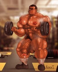 balls bandaid bara big_balls big_pecs big_penis exercising huge_balls huge_cock kuan_t male male_only muscles muscular musk nude penis precum smegma solo solo_male sweaty weightlifting