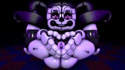 3d 3d_(artwork) animatronic baby_(fnafsl) black_hair canon_appearance circus_baby circus_baby_(fnaf) circus_baby_(original) clown clussy dark_room emo exposed_ass exposed_pussy female female_focus female_only five_nights_at_freddy's five_nights_at_freddy's:_sister_location glowing glowing_eyes goth heart high_resolution highres legs_spread looking_at_viewer makeup no_penetration pink_eyes purple_eyes pussy robot robot_girl sfm sister_location solo solo_female source_filmmaker trishsfm twintails vagina vaginal_penetration