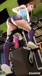 3d andavaverse ass athletic athletic_female brown_hair bubble_butt busty erica_andreyko female female_focus female_only full_body hourglass_figure long_hair r34noob sneakers socks tagme wide_hips