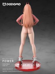 1girls 3d ass bubble_ass bubble_butt chainsaw_man dodomo_studio fangs female female_only figure figurine functionally_nude hands_on_hips horns light-skinned_female light_skin long_hair naked_footwear pink_hair power_(chainsaw_man) power_(figure) power_(figurine) rear_view statue t-shirt thighs