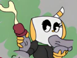 anthro cum cup cuphead cuphead_(game) mikahead_(character) mugman