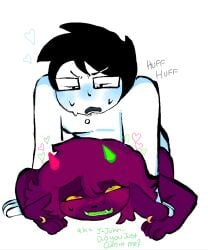 homestuck john_egbert oc ocxcanon original_character sweatdrop