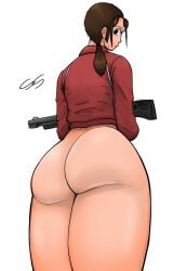 1girls ass_focus big_ass big_butt bubble_butt holding_weapon left_4_dead skullkidsak thick_thighs zoey_(left_4_dead)