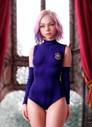 ai_generated blonde_hair blue_hair bodysuit celebrity emma_myers enid_sinclair pink_hair small_breasts the_addams_family wednesday_(netflix)