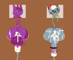 absurd_res animal_crossing anthro anus ass balls big_balls big_butt big_penis bob_(animal_crossing) bodily_fluids book cum cum_in_ass cum_in_milking_machine cum_inside cum_on_balls cum_on_butt cum_on_penis dibujosv12 domestic_cat duo eyewear felid feline felis gay genital_fluids genitals glasses heterochromia hi_res holding_object huge_balls machine male male/male mammal milking_machine nintendo orgasm penile penis penis_milking perineum portrait_(object) raymond_(animal_crossing) through_wall