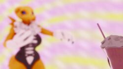 3d animated big_breasts breast_expansion curvy cute digimon drinking expansion female fluffy furry mashekashe milk milkshake mp4 no_sound renamon renamon_(warfaremchine) swimsuit tagme video voluptuous yellow_fur