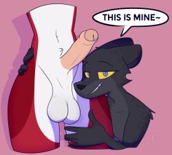 ambiguous_gender anthro balls disembodied elizabeth_(ketofur) erection fortnite furry half-closed_eyes humanoid_penis keto_(ketofur) ketofur male meme panther_(fortnite) penis sagging_balls shitpost smile smirk