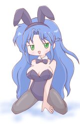 alternate_costume blue_hair breasts bunny_ears female female_only mabonasu puyo_puyo rulue solo tagme