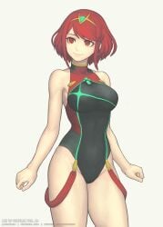 1girls breasts core_crystal female female_only gofelem nintendo pyra red_eyes red_hair solo tagme xenoblade_(series) xenoblade_chronicles_2