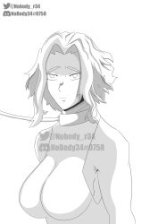 big_breasts black_and_white breasts captured chained chained_collar collar lady_nagant my_hero_academia nobody_r34 pointy_chin short_hair sideboob