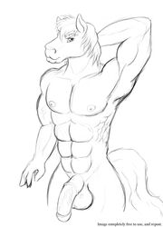 abs balls biceps big buff dom equine free hair horse lips long looking_at_viewer male male_only mane manly muscles nipples nude pectorals penis