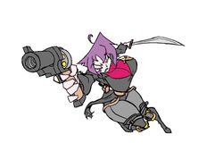 aged_up bigdad breasts cleavage clothing darnact female female_focus female_only firearm gaz_membrane goth handgun human invader_zim nickelodeon pale_skin purple_hair revolver source_request sword thicc_gaz weapon white_background year_request