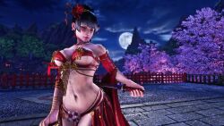 1girls 3d alluring big_breasts cleavage female harem_outfit kitsune_marks kunimitsu_ii kunoichi mod monablink namco tekken underboob